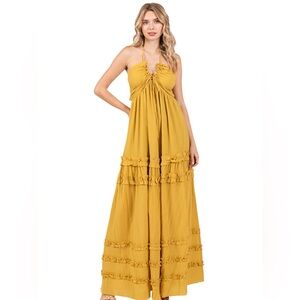 ❤️ PinkBlush maternity maxi dress in mustard yellow